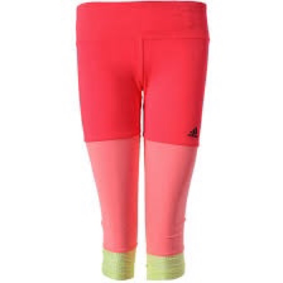 Adidas Color Block 3/4 Workout Leggings - Picture 1 of 7